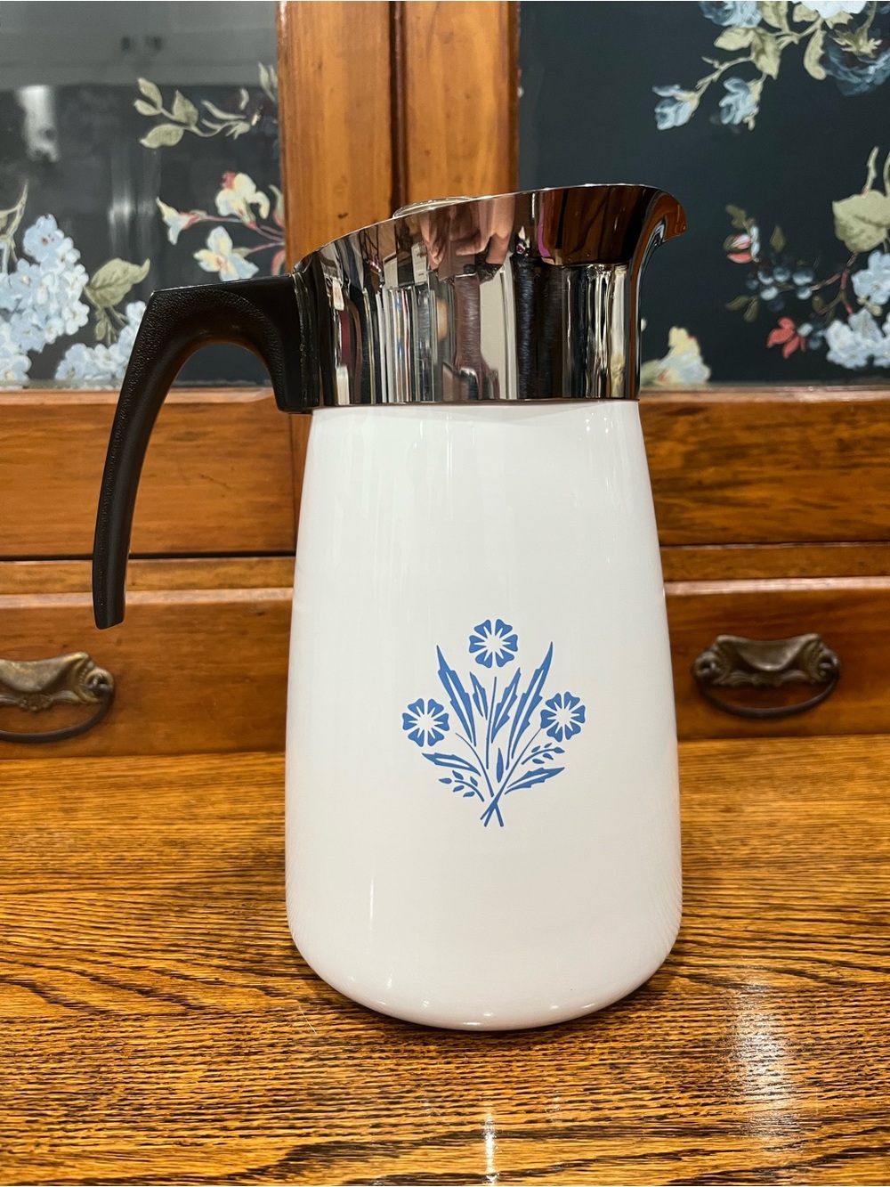 ☕ Vintage Corning Ware 10-Cup Coffee Percolator | Blue Cornflower Collectible